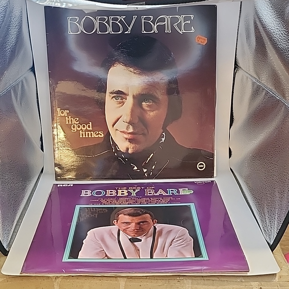 Vintage 1970 & 1974 Bobby Bare "Best Of" and "For the  Good Times" Vinyl Records